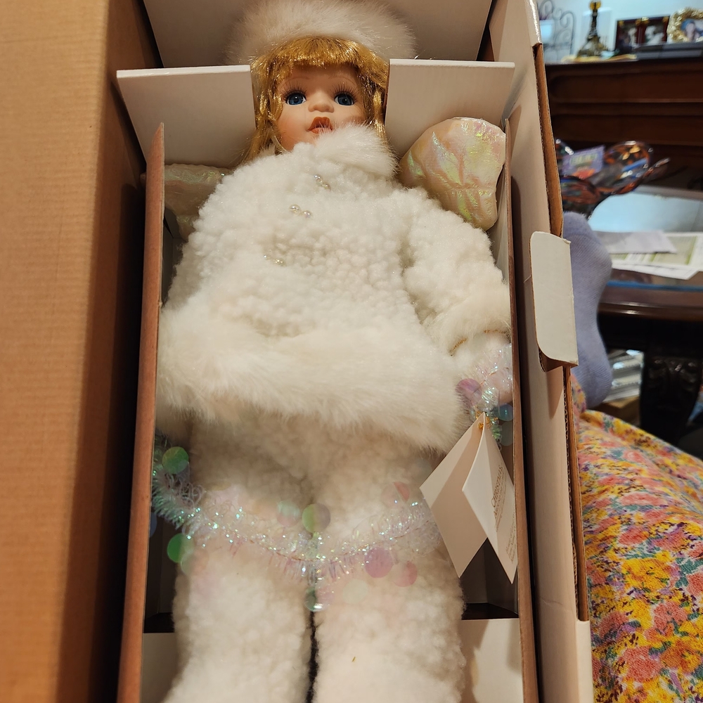 Lloyd Angle,Charming White Plush Doll with Blonde Hair